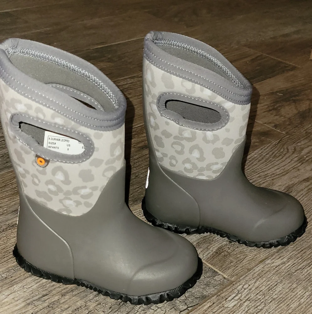 BOGS Durham Leopard Toddler Boots Waterproof Gorpcore Outdoor Muck Urban Tech